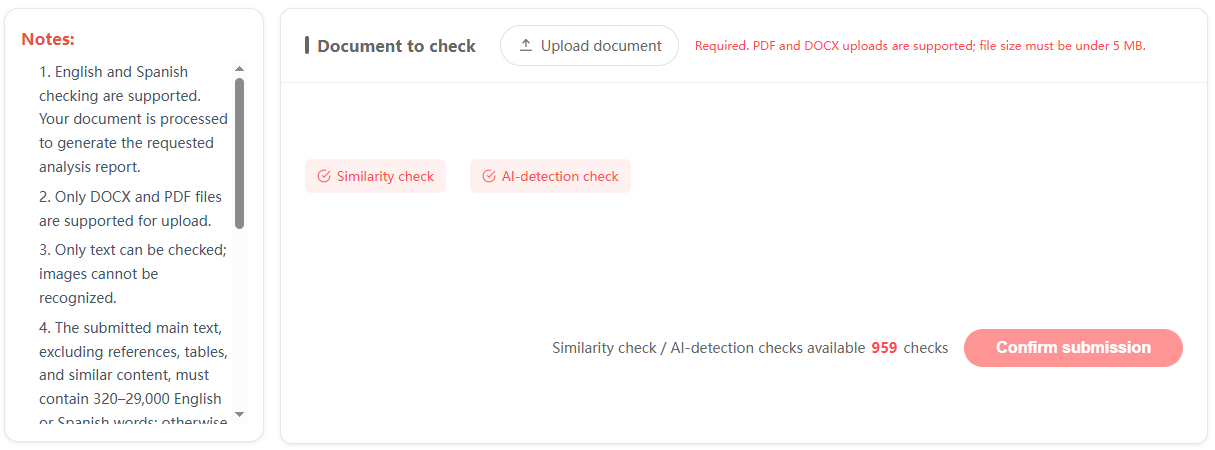 AI Detector content analysis preview